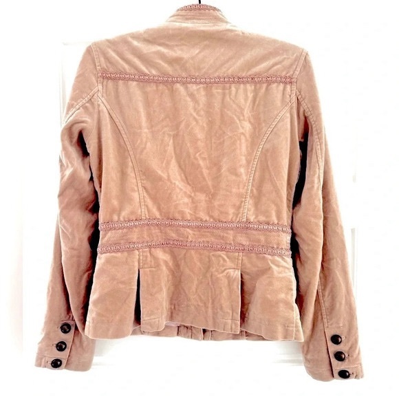 Vintage Y2K Bedo velvet peach pink military button lace fitted waist bohooffice - Picture 4 of 6